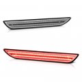 Chrome Housing Red Full Led Rear Side Marker Light Parking Lamp For 2015-2023 Ford Mustang S550 Driver Passenger 