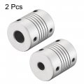 Uxcell 10mm To 6 35mm Aluminum Alloy Shaft Coupling Flexible Coupler Motor Connector Joint L30xd25 Silver 2pcs