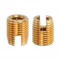 Uxcell Self Tapping Threaded Inserts 10pcs Inner M3-0 5 Outer M5x6 Brass Slotted Thread Repair Nuts