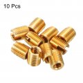 Uxcell Self Tapping Threaded Inserts 10pcs Inner M3-0 5 Outer M5x6 Brass Slotted Thread Repair Nuts