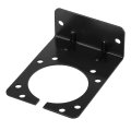 Metal Mounting Bracket For 7-pin Trailer Connector Socket Black Gloss Finish Heavy-duty Construction With Flexible Installation