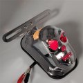 Httmt- Rear Chrome Abs Plastic Skull Turn Signal Brake Tail Light Compatible With Chopper Flstn Deluxe P N Rs058