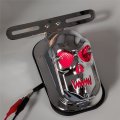 Httmt- Rear Chrome Abs Plastic Skull Turn Signal Brake Tail Light Compatible With Chopper Flstn Deluxe P N Rs058