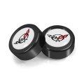 Chevrolet Corvette C5 Logo In White On Black Two Abs Plastic License Plate Frame Screw Cover Set Official Licensed 