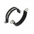 Uxcell 45mm Dia Rubber Lined U Shaped 304 Stainless Steel Pipe Clip Hose Clamp 4pcs