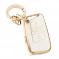 Key Fob Cover With Keychain For Volkswagen White Case 2018 2022 Vw Atlas Golf Alltrack Jetta Passat Arteon Tiguan 4 Button Tpu 