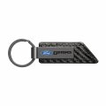 Ipick Image Compatible With Ford F-150 2015 Up Gunmetal Black Gray Carbon Fiber Texture Leather Key Chain