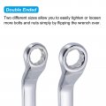 Uxcell 45-degree Offset Box End Wrench Set 5 5-22mm Metric Cr-v Steel With Rolling Pouch 4-piece