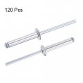 Uxcell Blind Rivets Aluminum Pull Core Decoration 4mm Diameter 25mm Grip Length Silver Tone 120pcs