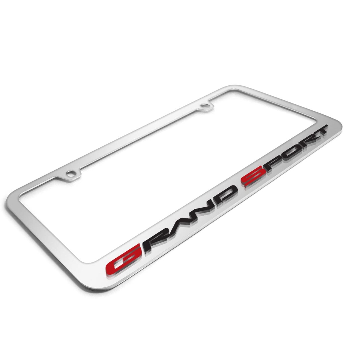 Chevrolet Corvette C6 Grand Sport In 3d On Mirror Chrome Metal License Plate Frame Official Licensed