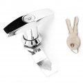 Qiilu Garage Door Lock T-handle Kit Rear Fixing T Handle Tool Box With 2 Keys For Trailer Caravan Canopy Silver