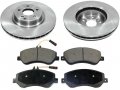 Front Semi-metallic Brake Pad And Rotor Kit Compatible With 2010-2015 Mercedes-benz Glk350 