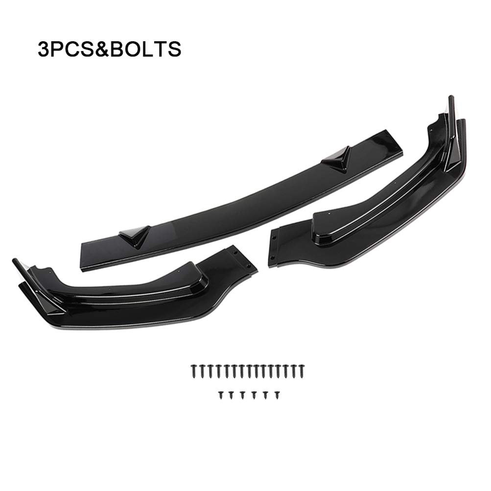 Front Bumper Lip Spoiler For Infiniti Q50 2014 2017 Glossy Black Abs Assembly Replacement Sporty Body Kit Enhancement