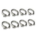 4 0 Inches Id V-band Clamp Stainless Steel 10 Mm Lock Bolt Universal Use For Outer Diameter Tube Pack Of 8 