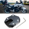 1 Set Motorcycle Kickstand Extension Enlarger Pad Side Stand Support Plate Black Titanium Tone For Honda Nc750x 2021-2022