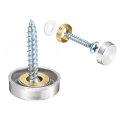 24 Pcs Screw Covers Caps 304 Stainless Steel Mirror Screws Decorative Cover Nails Fasteners For Sign Advertising Hardware 