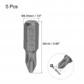 Uxcell 5 Pcs 1 4 6 35mm Hex Shank Magnetic Ph2 Phillips Screwdriver Bits