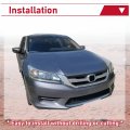 Hecasa Front Bumper Grille Compatible With 2013-2015 Honda Accord 4dr Sedan Hood Gloss Chrome Jdm Mod Style