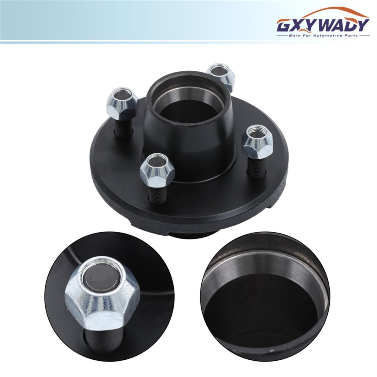 4 On In Trailer Hub Replacement For 2000 Lbs 1 16 Spindle Stainless Steel Wheel Kit With Nuts