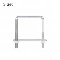 Uxcell Square U-bolts 3 Sets 72mm 2 83 Inner Width 100mm Length M8 304 Stainless Steel U Clamp Bolt With Nuts And Plates For