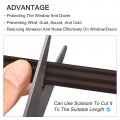 Uxcell Door Frame Weather Stripping 21ft X 0 35 Self Adhesive Foam Window Seal Soundproof Flexible And Strip Brown