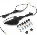 Black Universal 10mm 8mm Led Turn Signal Light Indicator Rearview Mirror For Hond Yamah Suzuk P N Mt252-042-bk 