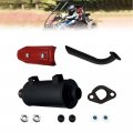 Kt196 Go Kart Exhaust Pipe Muffler Kit Performance Silencer With Heat Shield Protection For Coleman 196cc 
