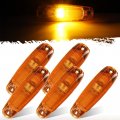 Partsam Replacement For Freightliner Cascadia Cab Roof Marker Clearance Lights Lamps 5pcs Amber Lens 4 Led Assembly Post 2014 