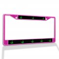 Fastasticdeals Metal Insert License Plate Frame Brontosaurus Green Style C Weatherproof Car Accessories Hot Pink 2 Holes Solid 