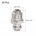 Uxcell Nickel-plated Iron Straight Grease Fitting M8 X 1mm Thread Hydraulic Accessories 50pcs