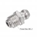 Uxcell Nickel-plated Iron Straight Grease Fitting M8 X 1mm Thread Hydraulic Accessories 50pcs
