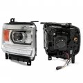 Hecasa Pair Projector Headlight Lamp Assembly Compatible With 2014-2019 Gmc Sierra 1500 2500hd 3500hd Base Denali Sle Slt