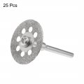 Uxcell 25pcs 22mm 8 Holes Diamond Coated Rotary Cut Off Grinding Wheel Discs W 5pcs Mandrel And Screwdriver