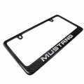 Ipick Image For Ford Mustang Name 3d Chrome Emblem Black 100 Real Carbon Fiber License Plate Frame