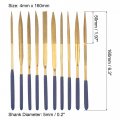 Uxcell Diamond Needle Files Set 4mm X 160mm Titanium Coated Flat Half Round Triangle Square Oval Hand Tool With Tpu Handle