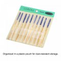 Uxcell Diamond Needle Files Set 4mm X 160mm Titanium Coated Flat Half Round Triangle Square Oval Hand Tool With Tpu Handle
