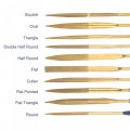 Uxcell Diamond Needle Files Set 4mm X 160mm Titanium Coated Flat Half Round Triangle Square Oval Hand Tool With Tpu Handle