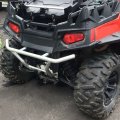 Hecasa Rear Bumper Brush Guard Compatible With 2008-2014 Polaris Rzr 800 Rzr-s Rzr-4 Silver Aluminum