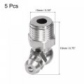 Uxcell 201 Stainless Steel 90 Degree Grease Fitting M10 X 1mm Thread Hydraulic Accessories 5pcs