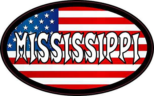 4in X 2 5in Oval American Flag Mississippi Sticker By Stickertalk