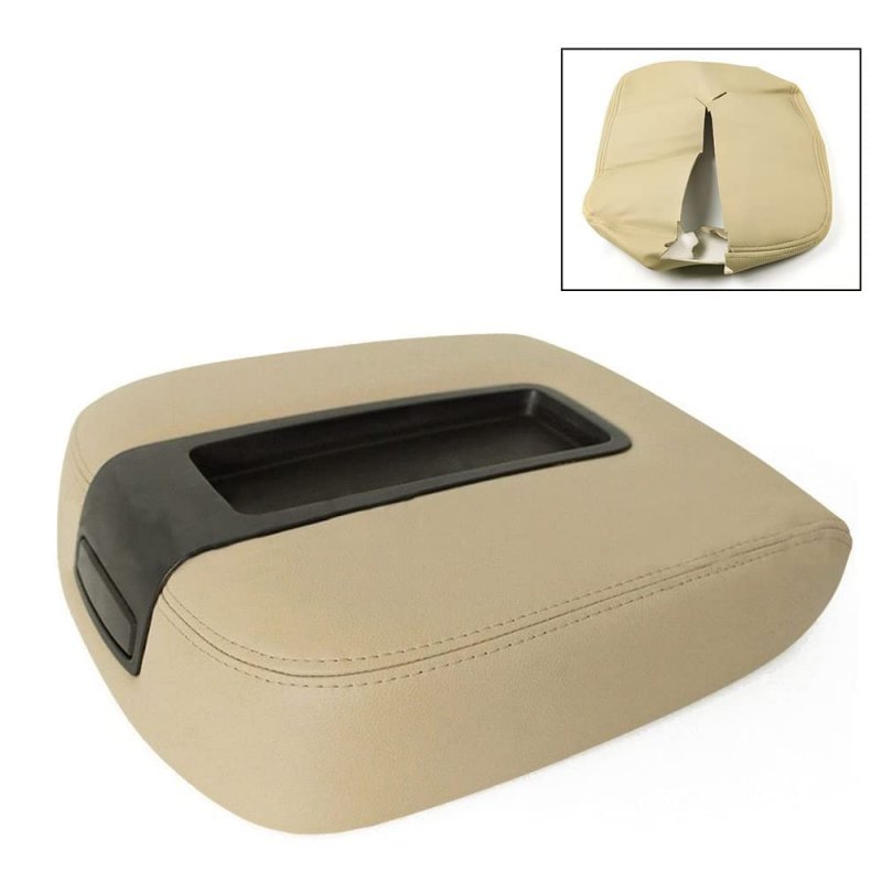 Center Console Armrest Lid Cover Leather Beige For 2007-2013 Chevy Tahoe Suburban