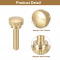 Uxcell M5x20mm Knurled Thumb Screws 4pcs Brass Bolts With Shoulder Grip Knobs Fasteners Tone