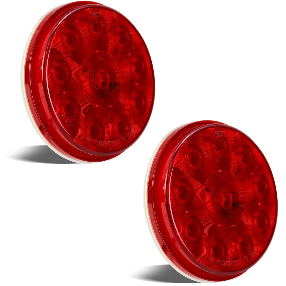 4 Red Led Stop Turn Tail Light Truck Utility Trailer Round Break 2