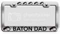 Baton Dad Coach Chrome Metal License Plate Frame Tag Holder P49 