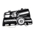 2pcs Led Drl Fog Light Grilles For 1997-2006 Tdi Mk4 H3 Bulb Replacement Daytime Running Kit