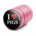 I Love Pigs Heart Snout Tire Rim Wheel Aluminum Valve Stem Caps
