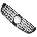 Front Upper Hood Bumper Grille For Mercedes-benz V-class W477 14-19 Kidney Grill Black Chrome Silver Tone 