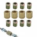 12pcs 1 4 Brake Line 7 16-24 Inverted Fittings Brass Unions