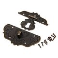 Dophee 1pc 3 X2 24 Antique Embossing Decorative Brass Hasp Clasp Latch Lock With Screws For European Style Jewelry Trinket Box 