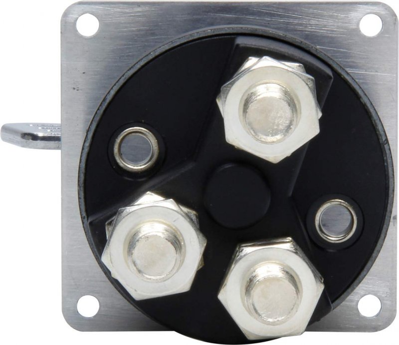 Quickcar Racing Products Battery Disconnect Rotary Switch Panel Mount 160 Amp 12v Removable Key Silver Each